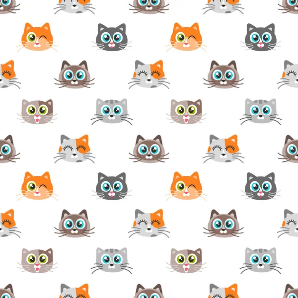 Seamless pattern with cat faces Royalty Free Stock Vectors