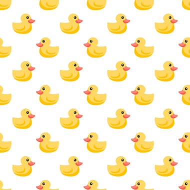 Lastik ördekler. Kumaş deseni. Beyaz sarı