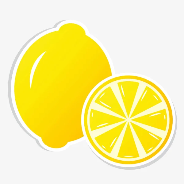 Lemon Sticker Healthy Fruit — Stock Vector