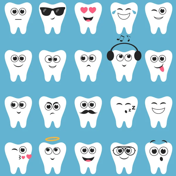 Set White Teeth Icons Royalty Free Stock Illustrations