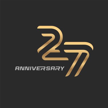 Zarif modern sayıya sahip 27. yıl dönümü kutlaması logosu