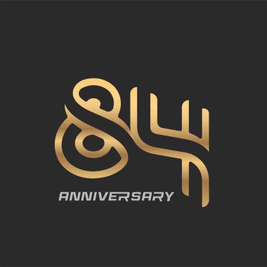 84 'üncü yıl dönümü kutlaması logosu zarif modern bir numarayla