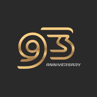 93 'üncü yıl dönümü kutlaması logosu zarif modern bir numarayla