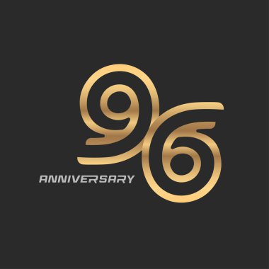 96. Yıl dönümü kutlaması logosu. Zarif modern numara.