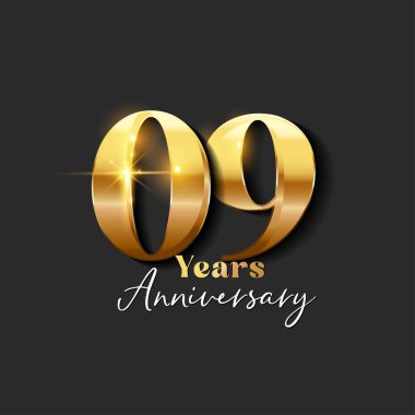 9 Yıl Yıldönümü Altın Logoti Numarası