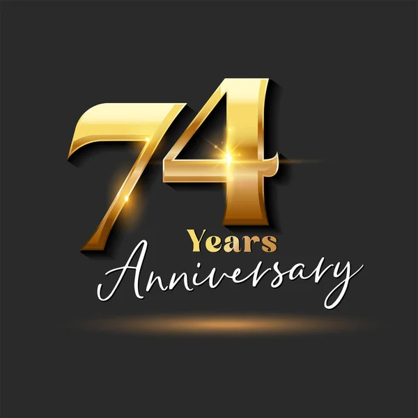 Anos Aniversário Ouro Logotipo Número Projeto Vetor Para Cartão Saudação — Vetor de Stock