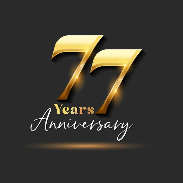 Jaar Anniversary Gold Logotype Nummer Vector Ontwerp Voor Wenskaart Uitnodigingskaart — Stockvector