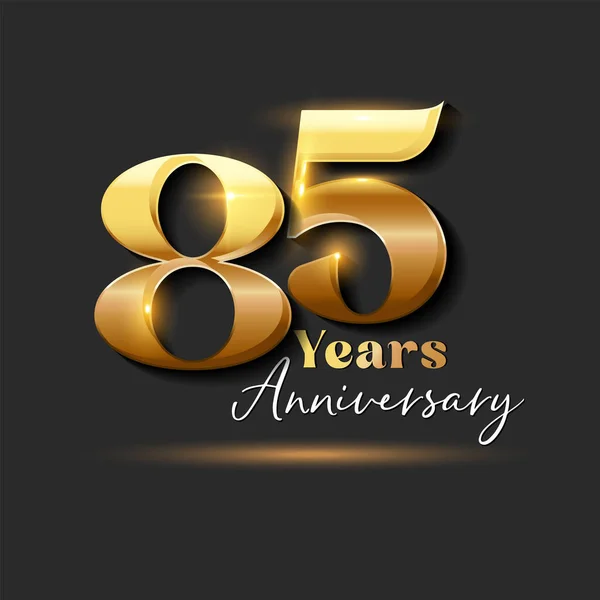 Anos Aniversário Ouro Logotipo Número Projeto Vetor Para Cartão Saudação —  Vetores de Stock