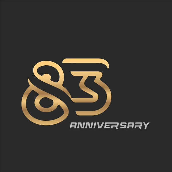 Anos Logotipo Celebração Aniversário Com Número Moderno Elegante — Vetor de Stock