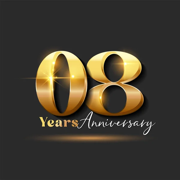 Years Anniversary Gold Logotype Number — ストックベクタ