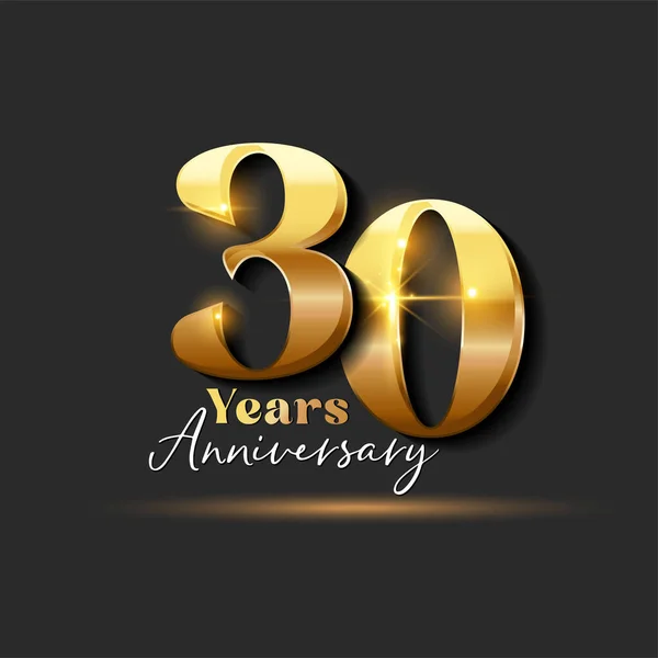 Years Anniversary Gold Logotype Number — Stock vektor