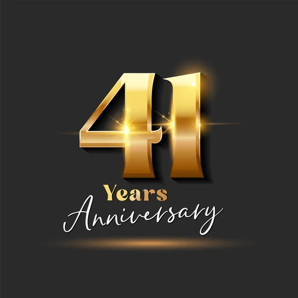 Years Anniversary Gold Logotype Number 인포팅 카드와 인포팅 카드를 디자인 — 스톡 벡터