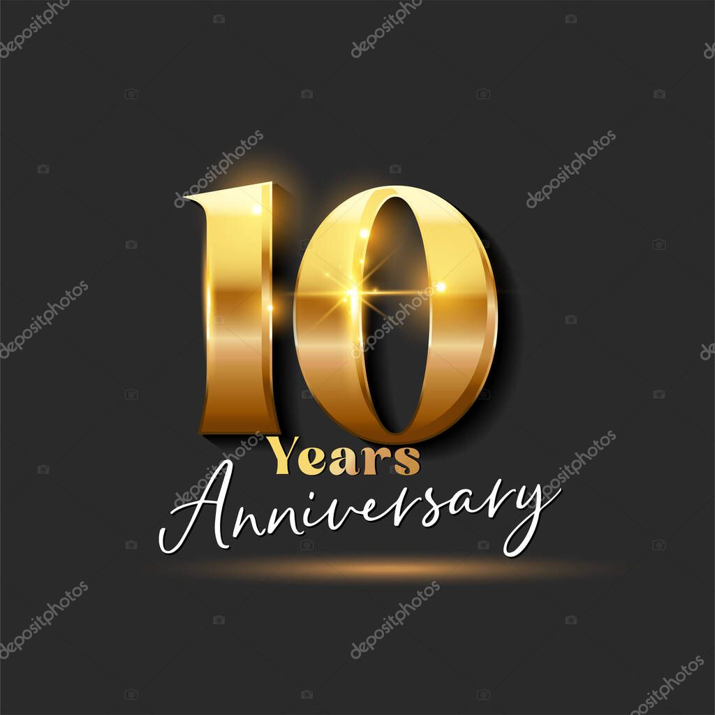 10 years Anniversary Gold Logotype number