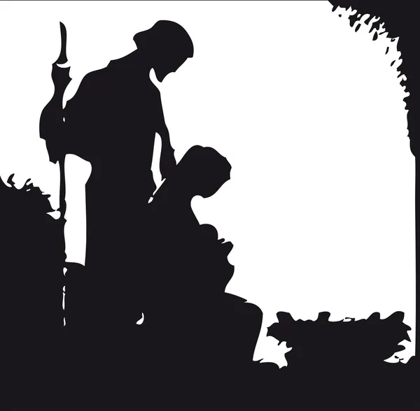 Silhouette de la Nativité Image En Vente