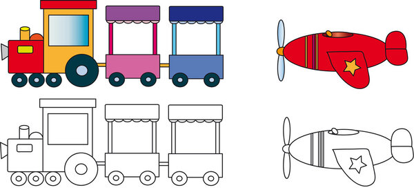 Поезд и самолет Лицензионные Стоковые Фото