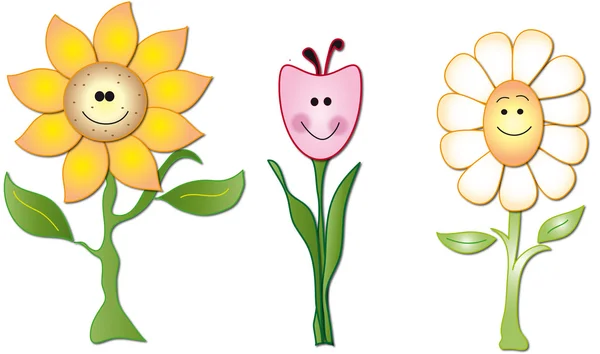 Flowers cartoon — Stock Photo, Image