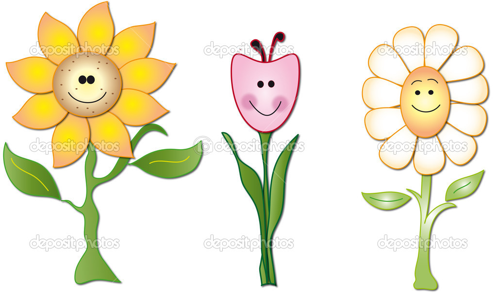 Květiny kreslené — Stock fotografie