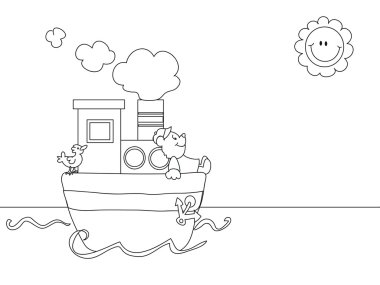 deniz manzarası karikatür