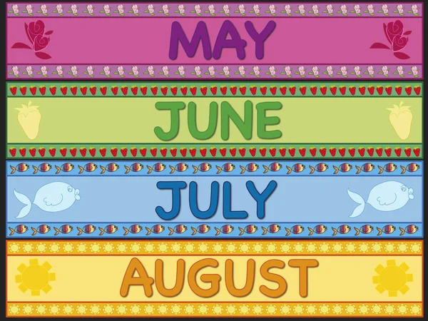 Maio Junho Julho Agosto — Fotografia de Stock