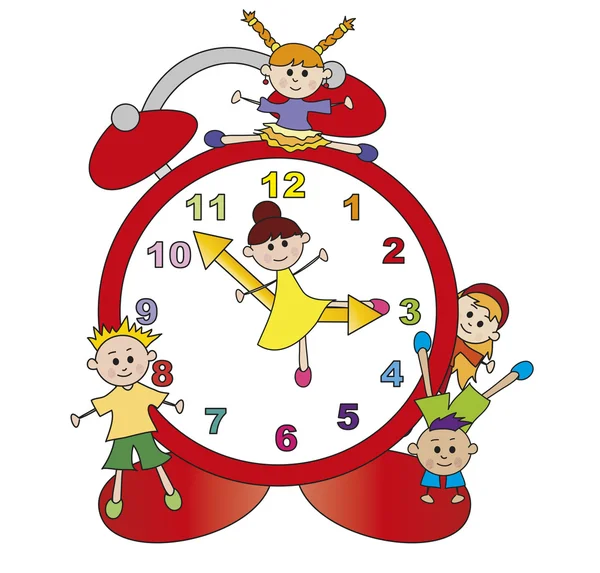 Reloj con niños — Foto de Stock