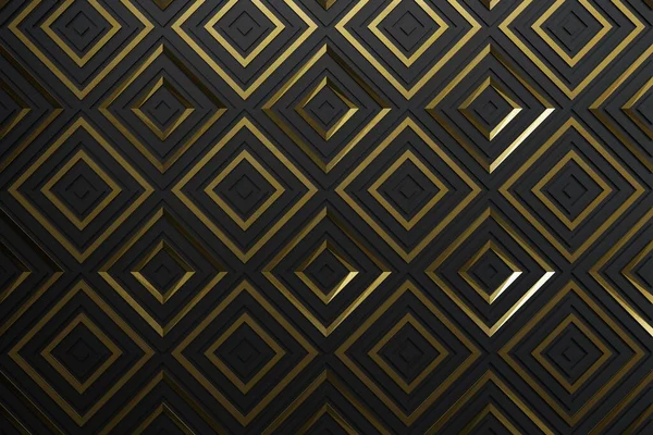 Gold and Black abstract background, Grunge surface,Modern shape concept, 3d Rendering.