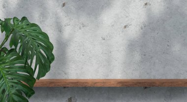 Renkli pastel arka planı ve ağaç veya yaprak standı olan podyum reklam ekranında. 3B görüntüleme.