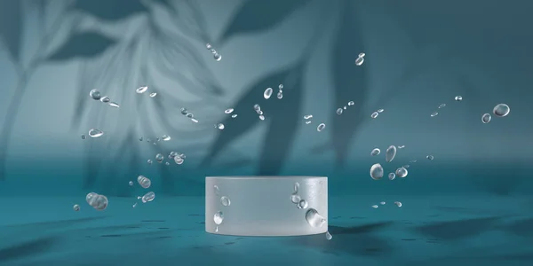 Flüssigkeit Wasser Oder Milch Auf Dem Podium Weiß Isoliert Auf — Stockfoto