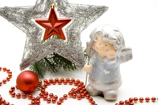 Christmas star with Engel — Stock Photo, Image