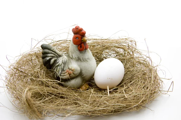 Egg in Straw — Stock Photo, Image