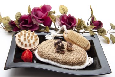 Masaj fırçası ile çiçek