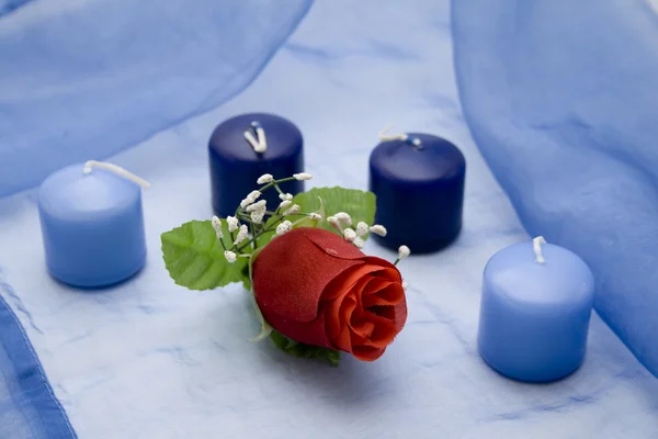 Candele con rosa — Foto Stock