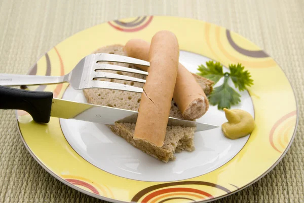 Frankfurter z chleba — Zdjęcie stockowe