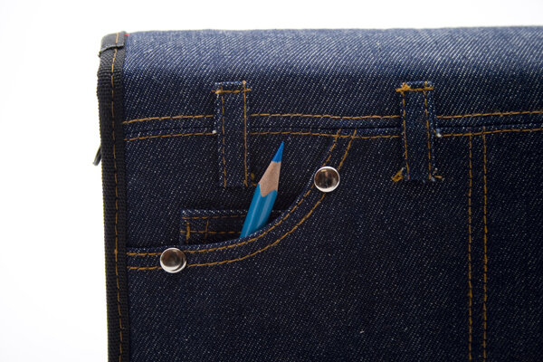 Jeans Pocket with blue pencil