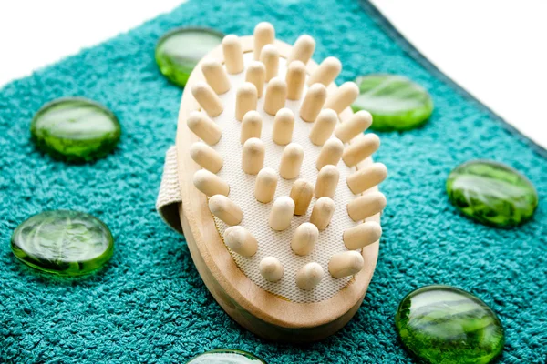 Massage brush with glass stones — Stock Photo, Image