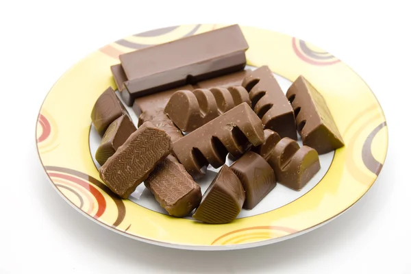 Çikolata plaka üzerinde — Stok fotoğraf