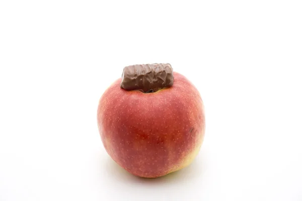 Choklad på apple — Stockfoto