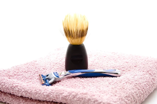Shaver com escova de barbear — Fotografia de Stock