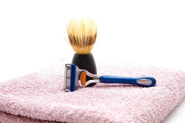 Shaver with shaving brush — Stock Photo, Image