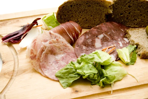 Bread with Cold cuts — Stock Photo, Image