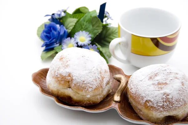 Doughnuts with powder sugar — Stock Photo, Image