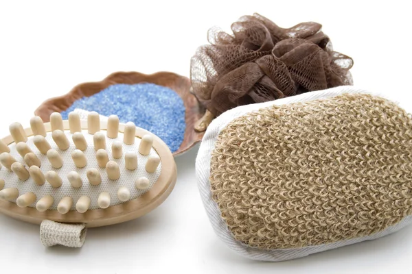 Esponja de massagem e esponja líquida — Fotografia de Stock