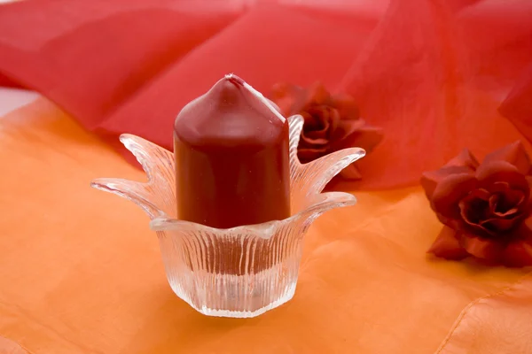 Svíčky s růží — Stock fotografie