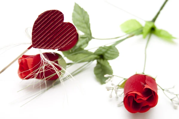 Букет з троянд з серцем — стокове фото