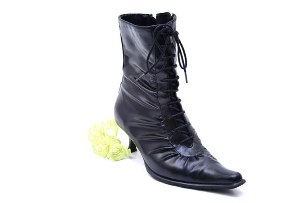 Black ladies boot — Stock Photo, Image