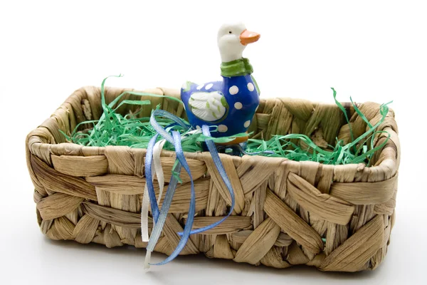 Duck in the basket — Stock Photo, Image