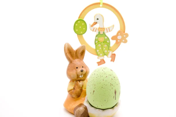 Easter bunny with egg — Stock Photo, Image