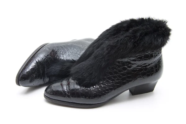 Ladies boot with fur — Stock Photo, Image