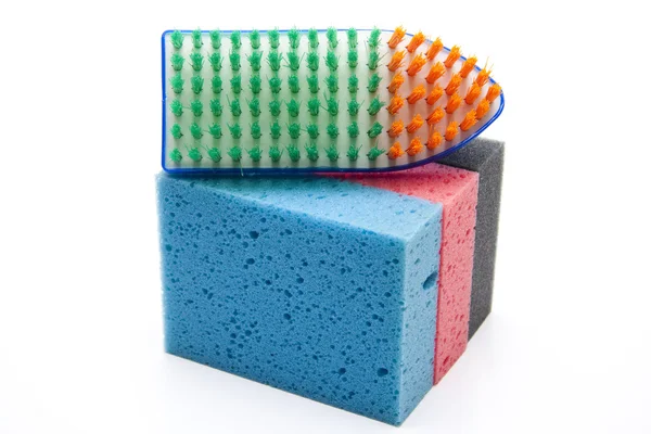 Brush with sponge — Stock Photo, Image