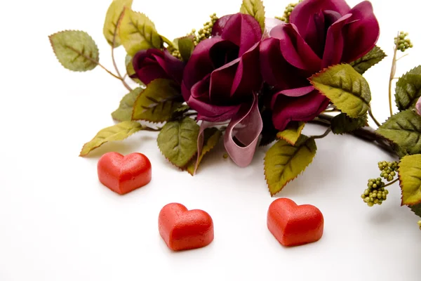 Marzipan heart with roses Royalty Free Stock Photos