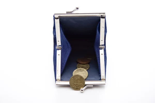 Грошова сумка з малими грошима — стокове фото